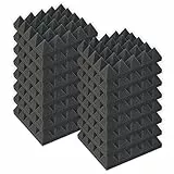 Keyhelm - Pannelli Fonoassorbenti Piramidali 25x25x6 Pacco Da 16(1m²) | Correzione Acustica Medio-Alte Frequenze | Studio di Registrazione