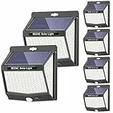 SEZAC Luce Solare Led Esterno【6 Pezzi /3 Modalità】 Illuminazione a 270°Luci Solari Esterno con Sensore di Movimento, IP65 Impermeabile Lampada Solare da Esterno per Giardino, Patio e Garage