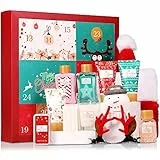 Body & Earth Calendario Avvento 2021, Confezione Regalo Natale da Bagno 12 Pezzi, Cappello da Babbo, Lozione per Il Corpo, Gel Doccia, Bomba da Bagno, Lozione per Le Mani, Regalo Natale Donna