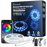 Enteenly Striscia led 20 Metri, Bluetooth Music Sync Luci Led di illuminazione che Cambia Colore RGB con App e Telecomando, Installazione Facile, Nastri LED con 5050 LED per la Casa, la TV, Cucina