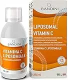 Bandini® Vitamina C Liposomiale Liquida 250ml Vegana 1000 mg - Alto Dosaggio, Assorbimento e Biodisponibilità - Antiossidante Naturale Senza OGM - Difese Immnunitarie Ultra - Include Tappo Dosatore