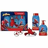 Naturaverde | Kids - Marvel Spiderman - Confezione Regalo Propeller Launcher, Doccia Shampoo da 250ml e Sapone Liquido da 250ml, con Pistola Lancia Eliche
