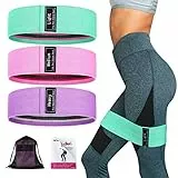 Elastici Fitness, Elastico Fitness in Tessuto con 3 Livelli di Resistenza, Elastici Palestra Antiscivoli, Bande Elastiche Fitness con Borsa per Il Trasporto, Bande Fitness per Yoga, Pilates,Glutei