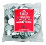 Price's Candles Candele Tealight Bianche Non Profumati-25 Pezzi-Durata Fino a 4 Ore di Combustione, Cera, SE002228, 25 unità