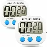 2 pezzi Orologio da cucina digitale Timer da cucina Timer da cucina Timer corto con ampio display LCD e allarme sonoro e magnete con interruttore