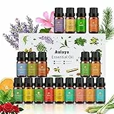 Aulaya Oli Essenziali per Diffusori, 18 x 10 ml Set di oli essenziali,Essenze Naturali,Tea Tree Lavanda Rosmarino Eucalipto Ylang-ylang Incenso Citronella
