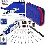 APEXFORGE 8V Batteria per Utensili Rotanti, Batteria agli Ioni di Litio da 2,0 Ah, 101 Accessori e Mandrino Autoserrante, Levigatura a Lunga Durata, Taglio Abrasivo e Incisione - M8