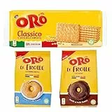 Pacchetto di Oro Saiwa Biscotti Secchi Classici 500g + Oro Saiwa Le Frolle, Biscotti Frollini con Panna Fresca 300 g + Oro Saiwa Le Frolle, Biscotti Frollini con Cacao, 300 g