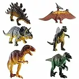 FOGAWA 6Pz Set di Dinosauri Giocattolo per Bambini Mini Dinosauri di Jurassic World Dinosaur Toys Educativo di Stegosauro Giocattolo Include Tirannosauro Jurassic Triceratopo Regalo Giorno dei Bambini
