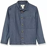Amazon Essentials Camicia in chambray a maniche lunghe Bambini e ragazzi, Indaco Scuro, 5 anni