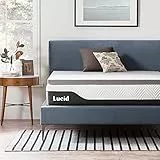 LUCID 5 cm Topper in memory foam con gel rinfrescante e fibra di bambù – con Fodera per topper – antiscivolo – lavabile in lavatrice – Topper Matrimoniale 160x190 cm
