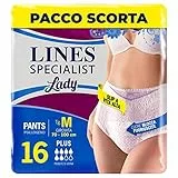 LINES SPECIALIST PANTS PLUS per Incontinenza, Taglia M, Confezione da 16 Pezzi