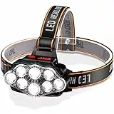 DAWINSIE Torcia Frontale LED USB Ricaricabile, Lampade da Testa con 8 LED 4 Modalità, IPX20 Impermeabile, per Campeggio, Corsa, Jogging, Pesca