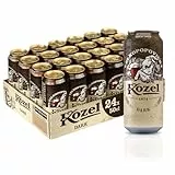 Kozel Birra Lager Dark, Cassa Birra con 24 Birre in Lattina da 50 cl, 12 L, Gusto Morbido e Rinfrescante