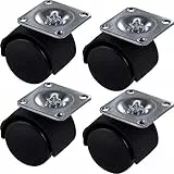 4er Set GedoTec Rotelle per mobili Rotelle per trasporto Ruote girevoli in plastica con Montaggio piastra 38 x 38 mm rotolo - ø 40 mm Forza portante 30 kg Qualità del marchio