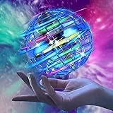 Herefun Palla Volante Giocattoli, Mini UFO Drone per Bambini, Giocattolo Volante con Rotazione a 360 ° e Luce LED, Giocattoli Volanti Palla Volante, Palla Magica Volante per Outdoor Indoor (Blu)