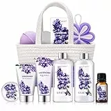 BODY & EARTH Set Regalo per Donne - Set da Bagno 11Pcs con prodotti Termali al Profumo di Lavanda, Cesto Regalo Benessere per Donne, Mamme, Fidanzate, Ragazze per Compleanno, San Valentino