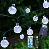 Catena Luminosa Esterno ed Interno, 11.5M 60LED Lucine Decorative Cristallo Globo Impermeabile IP65 Stringa di Luce Esterno Lucine Natale con Spina Telecomando 8 Modalità per Casa,Giardino,Balcone