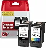 Sunnieink Cartucce d'inchiostro 540 e 541, ricambio per cartucce d'inchiostro Canon 540 e 541, inchiostro per stampante 540 541 XL Multipack per PIXMA TS5150 TS5151 MX475 MG3650s MG3650 MG3550