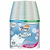 Foxy Cotton, Carta Igienica 5 Veli, 56 Rotoli, 115 Strappi per Rotolo, Fogli Extra Large, con Vere Fibre di Cotone, Carta 100% Certificata FSC, Confezione 100% Riciclabile