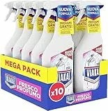 Viakal Fresco Profumo Spray Anticalcare, Confezione da 10 x 470ml, Fragranza Rosa di Primavera, Tecnologia Anti-Goccia, Elimina Fino Al 100% Di Calcare e Residui di Sapone