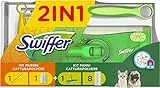 Swiffer Panni Catturapolvere, 1 Scopa E 8 Ricariche Dry, 1 Manico E 1 Piumino Duster, Cattura E Intrappola Polvere E Sporco, Raggiunge I Punti Più Difficili, Ottimo Per Tutti I Tipi Di Pavimenti