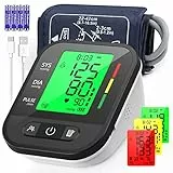 KKmier Misuratore di pressione da braccio digitale, Misuratore Pressione Sanguigna e del polso con Funzione di Memoria 2 * 99 Letture e Rilevazione Aritmie, con ampio display polsino largo 22-42 cm