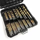99 Pezzi Punte Elicoidali Trapano Legno Set, Acciaio ad Alta Velocità Rivestite in Titanio Punte Trapano, per Foratura Fai-da-te di Legno e Plastica (Ø 1.5-10mm) (1)
