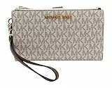 Michael Kors Jet Set Travel, Portafoglio da viaggio con cinturino da polso e doppia cerniera da donna, Large