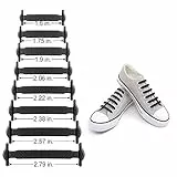 takestop® Lacci Laccio Elastici Impermeabili in Silicone Stringhe Piatti Piatto per Scarpe Stringhe Colorate Stivali Scarpe Resistenti (Nero)