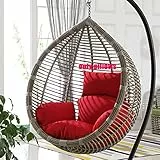 XINYUWZ Poltrona Sospesa Cuscino,Cuscino per Poltrona Sospesa da Giardino,Solo Cuscino,per Sedia A Dondolo da Appendere A Uova,Rattan Appeso Uovo Sedia Pastiglie per Patio Balcone(Color:Rosso)