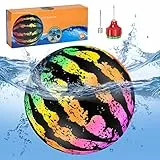 Herefun Palla da Piscina Anguria, Palla Gonfiabile Dell'Acqua da 9 Pollici, Giocattoli per Piscina Palla con Adattatore Tubo, Gioco da Biliardo per Adolescenti e Bambini