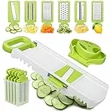 Sedhoom Direct Mandolina per Verdure 6 in 1 Professionale Affettaverdure Tagliaverdure Affettatrice Julienne con Manico e Custodia per Lame