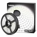 LE Striscia LED 5m 300 LED SMD 2835 Bianco Diurno 6000K, 16W 2300LM Luce Nastro Luminoso Flessibile, Strisce LED 12V per Illuminazione Domestica, Magazzino, Negozio, ecc.