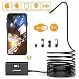 Lightswim Endoscopio Wireless, 5,5 mm 1080P HD Zoomable WiFi Borescope Camera di ispezione con 6 luci a LED e Tubo a Serpente semirigido Impermeabile IP68 per Tablet Smartphone Android e iOS 5M