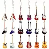 Haooryx 37 ornamenti natalizi in legno a forma di chitarra, ornamenti da appendere per chitarra, decorazione per strumenti musicali, albero di Natale, fetta di legno, etichetta regalo per feste di