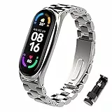 BDIG Cinturino per Mi Band 6 Cinturini Metallo in Acciaio Inossidabile MiBand 5 Bracciale di Ricambio Braccialetto con Links Strumento di Rimozione da Polso Sostitutivo Wristband Cinturini Mi Band 6/5