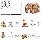 Formine Biscotti Natalizie 3D, ZoneYan Natale 18 Pezzi Biscotti Natalizi Stampi in Acciaio Inossidabile, 3D Stampi Biscotti Natale, Natalizio Formine per Biscotti