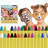 ACWOO Body Painting, 28 Colori Face Painting, Kit Pittura Pancia Face Painting Trucchi, Coloranti Naturale e Sicuro, Feste, Trucco Make-up, Halloween