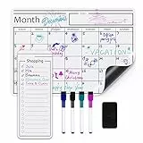 Amazon Basics Foglio magnetico cancellabile, con calendario, Bianco, 30,5 cm x 43,2 cm