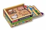 Melissa & Doug Set di 4 Mini Puzzle con Animali da Fattoria, Gioco Educativo, Sviluppo Attivita' Cognitive, Giocattoli prima infanzia, Regalo Bambini Bambine di 2 3 4 anni