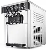 VEVOR Macchina per gelato bianco 2200 W, 2 x 6 l, macchina da desktop Ice Cream Maker 220 V, con porta uova in acciaio inox