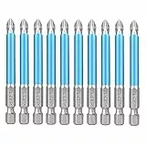 Set di Punte per Cacciavite a Percussione Set di Punte per Cacciavite a Percussione Antiscivolo PH2 Set di Punte per Cacciavite Lunghe per Dewalt Milwaukee Bosch Makita e Altro （10 pezzi, 70 mm）