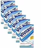 Vivident Xylit Spearmint Gomme da Masticare Senza Zucchero Multipack Stick, Chewing Gum Gusto Menta, 6 Confezioni da 5 Stick, 30 Stick in Totale