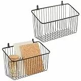 mDesign Set da 2 Mensole da parete in metallo – Grande portaoggetti da appendere per ingresso, camera e e altri ambienti – Mensola svuotatasche per lettere, occhiali o accessori bagno – bronzo