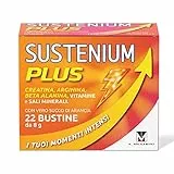 Sustenium Plus - lntegratore energizzante a base di uno specifico complesso di aminoacidi, vitamine e minerali. Per la tua energia fisica e mentale. Confezione da 22 bustine