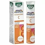 ESI - Multicomplex, Integratore Alimentare di Vitamina C, Gusto Arancia Rossa, Senza Glutine e Vegan, 20 Compresse Effervescenti