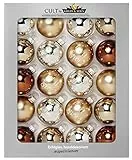 Heitmann Deco Krebs & Sohn Set di 20 Palline di Natale in Vetro - Albero di Natale Deco Appeso - Palle di Natale 5,7 cm - Marrone Argento Oro