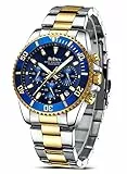 HANPOSH Orologio Uomo Orologio Militare Acciaio Cronografo Impermeabile Luminosi Design Orologi Quadrante Grande da Polso Elegante Sportivo Analogici Data