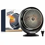 Termoventilatore da Bagno, Stufetta Ceramica da 800W con 2 Modalità, 3S PTC Stufetta Elettrica Basso Consumo Rapido Riscaldatore, Termoventilatore Personale per Dell'ufficio Domestico, Nero